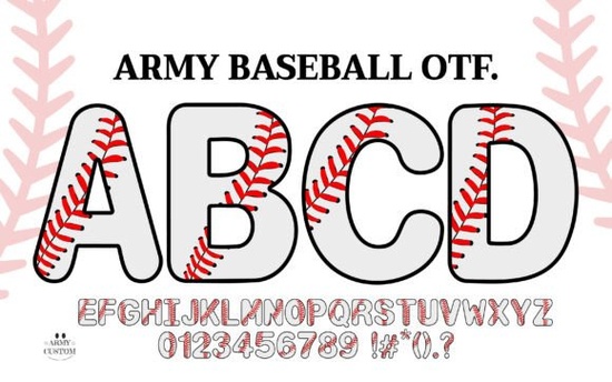 Army Baseball Font Font